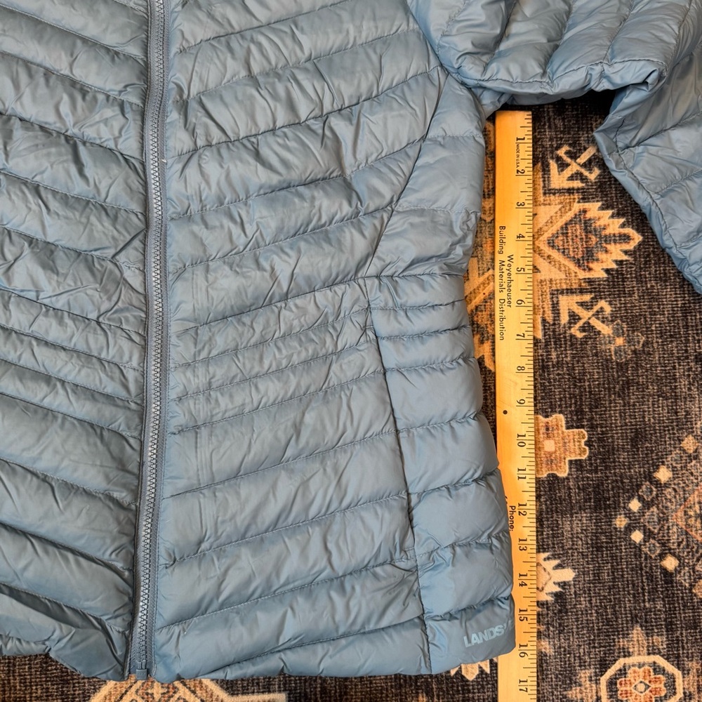 Lands’ End Womens Wanderweight Ultralight Packable Chevron Quilted Down Jacket M - Picture 12 of 13